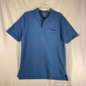 L.L. Bean Mens L Polo Shirt Traditional Fit Blue Color All Cotton